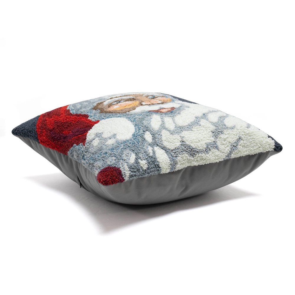 Trans Ocean Liora Manne Santa Indoor/Outdoor Pillow – Jolly Navy Accent With Red Hat, 18" X 18" For Festive Decor Navy Polyester,Acrylic 7fp8s463133