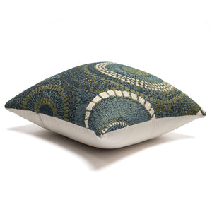 Trans Ocean Liora Manne Marina Circles Pillow - Contemporary Geometric Design For Indoor/Outdoor Elegance Blue Polypropylene,Polyester 7mr5s803503