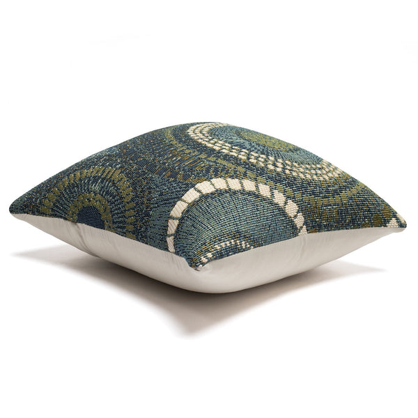 Trans Ocean Liora Manne Marina Circles Pillow - Contemporary Geometric Design For Indoor/Outdoor Elegance Blue Polypropylene,Polyester 7mr5s803503