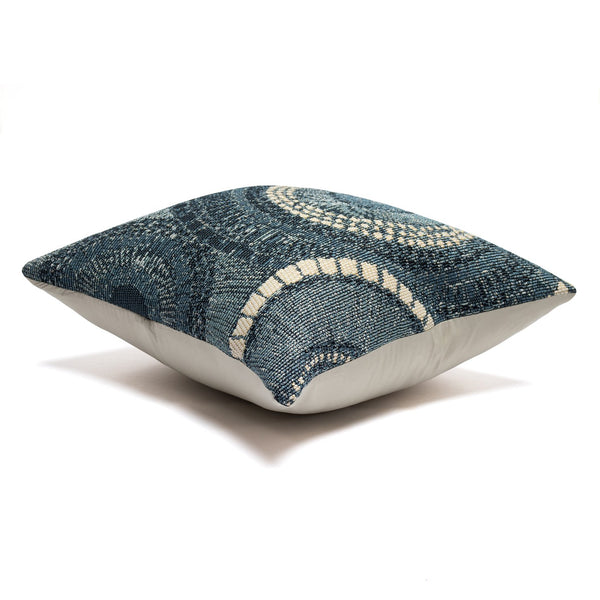 Trans Ocean Liora Manne Marina Circles Pillow - Contemporary Geometric Design For Indoor/Outdoor Elegance Blue Polypropylene,Polyester 7mr5s803504