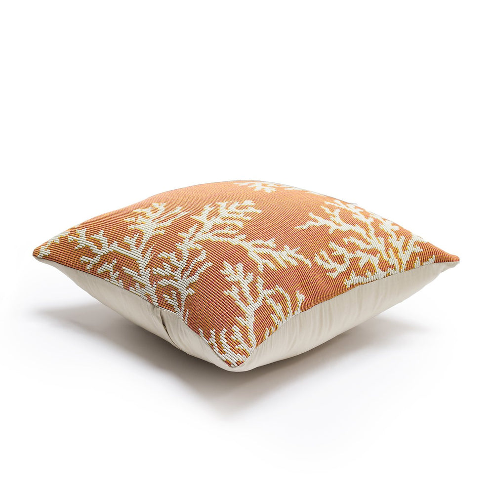 Trans Ocean Liora Manne Marina Coastal Coral Edge Pillow - Vibrant Indoor/Outdoor Beach Accent For Any Space Orange Polypropylene,Polyester 7mr8s957518