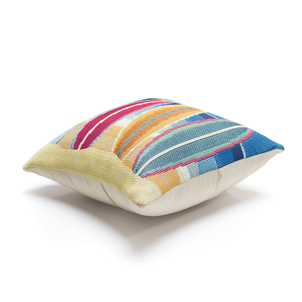 Trans Ocean Liora Manne Marina Surf Break Pillow - Colorful Coastal Design For Indoor/Outdoor Decor 18" X 18" Blue Polypropylene,Polyester 7mr8s957803