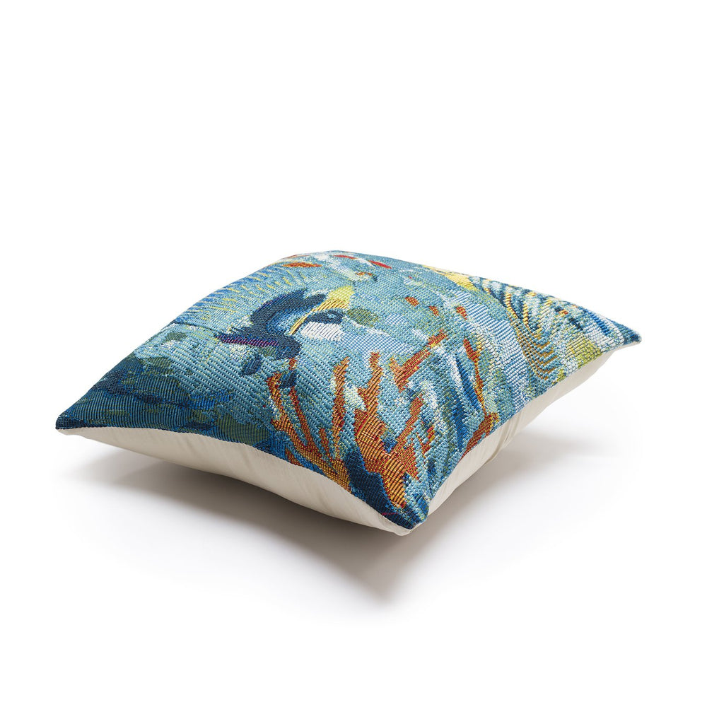 Trans Ocean Liora Manne Marina Fantasea Indoor/Outdoor Pillow - Vibrant 18" Coastal Design For Home Decor Blue Polypropylene,Polyester 7mr8s957904