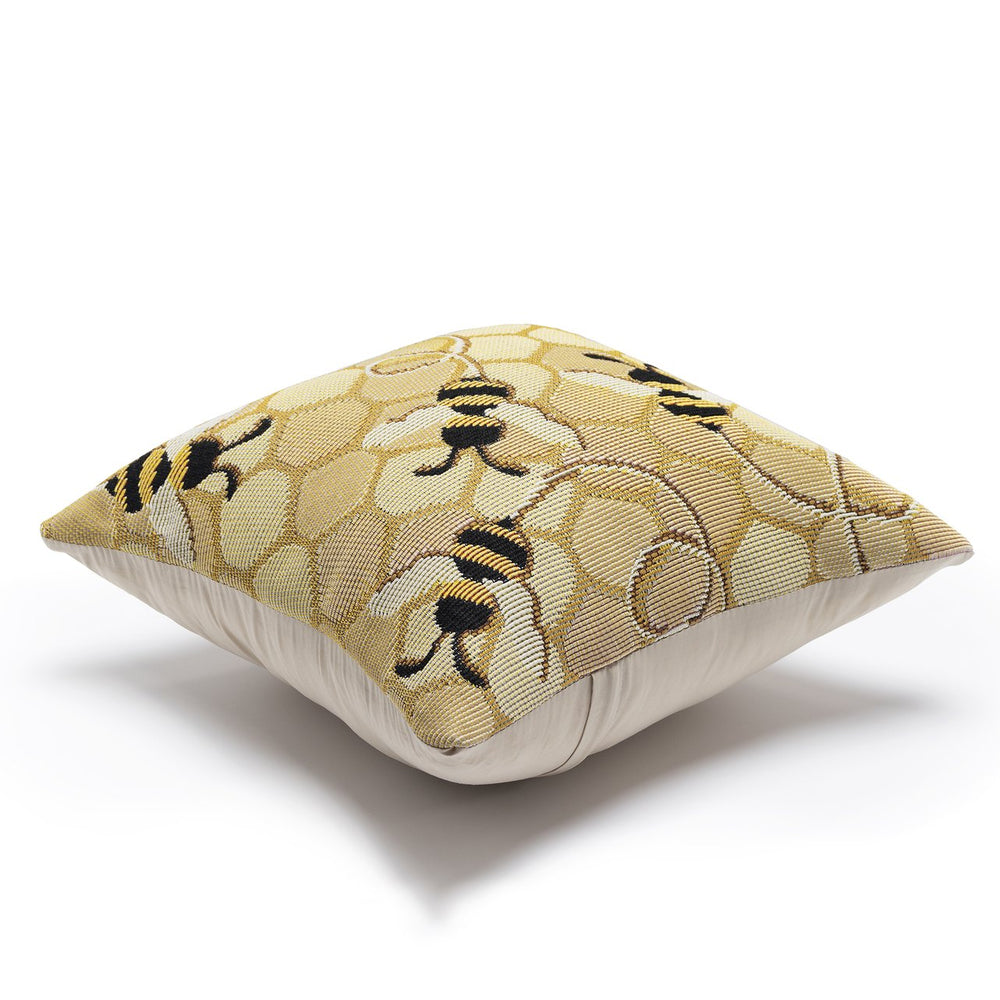 Trans Ocean Liora Manne Marina Bee Free Indoor/Outdoor Pillow - Nature-inspired Design With Buzzing Bees Gold Polypropylene,Polyester 7mr5s958509