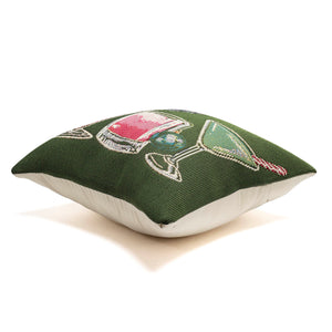 Trans Ocean Liora Manne Let's Get Jolly Pine Pillow - 18" X 18" Festive Indoor/Outdoor Accent For Holidays Green Polypropylene,Polyester 7mr8s964316