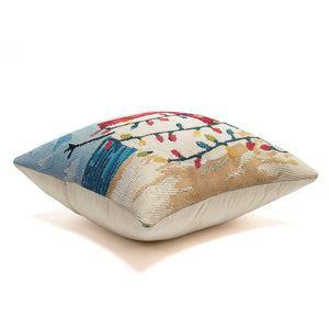 Trans Ocean Liora Manne Beach Snowman Decorative Pillow - 18" X 18" Ocean-themed, Machine Washable Accent Blue Polypropylene,Polyester 7mr8s968304