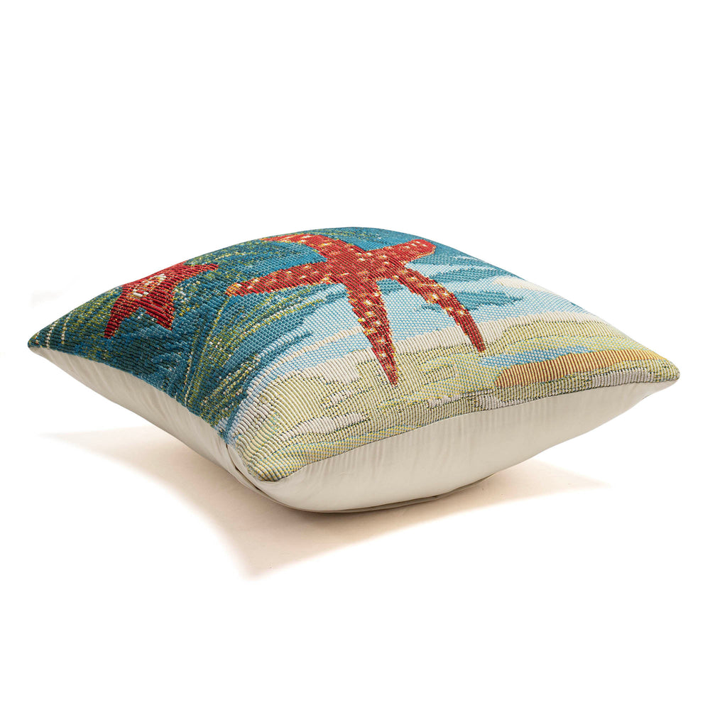 Trans Ocean Liora Manne Coastal Ornaments Pillow - 18" Indoor/Outdoor Decorative Accent With Ocean Charm Blue Polypropylene,Polyester 7mr8s968704