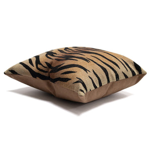 Trans Ocean Liora Manne Visions I Handmade Tiger Pillow - Stylish Indoor/Outdoor Accent For Any Space Brown Polyester 7sa1s408519