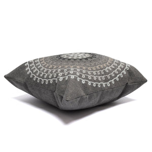 Trans Ocean Liora Manne Visions Iii Indoor/Outdoor Handmade Pillow - Transitional Medallion Artistry In Blue Grey Polyester 7sc1s410547