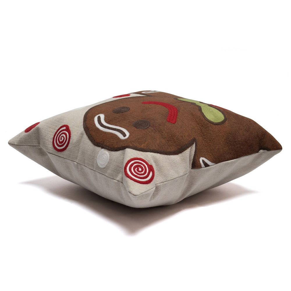 Trans Ocean Liora Visions Iii Ginger Boy Indoor/Outdoor Pillow - Festive Chocolate Decor For Home & Garden 20" Brown Polyester 7sc2s420419