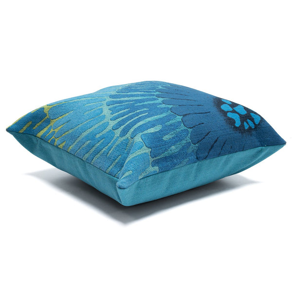 Trans Ocean Liora Manne Visions Iv Cirque Indoor/Outdoor Pillow - Vibrant Botanical Art For Stylish Spaces Blue Polyester 7sd2s430204