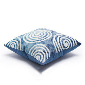 Trans Ocean Liora Manne Visions Iv Curl Indoor/Outdoor Handmade Pillow - Durable, Artistic Accent For Any Space Blue Polyester 7sd2s505503