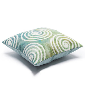 Trans Ocean Liora Manne Visions Iv Curl Indoor/Outdoor Handmade Pillow - Durable, Artistic Accent For Any Space Blue Polyester 7sd1s505504