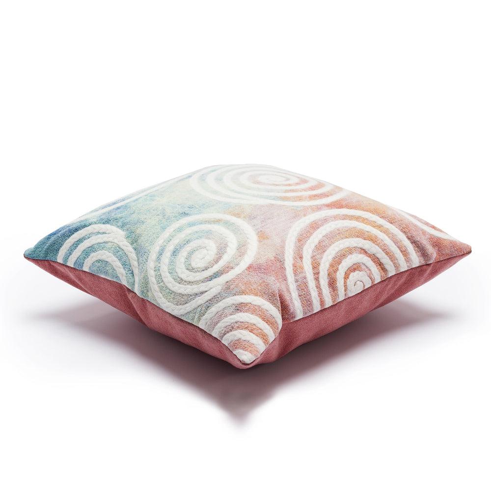 Trans Ocean Liora Manne Visions Iv Curl Indoor/Outdoor Handmade Pillow - Durable, Artistic Accent For Any Space Multi Polyester 7sd2s505544
