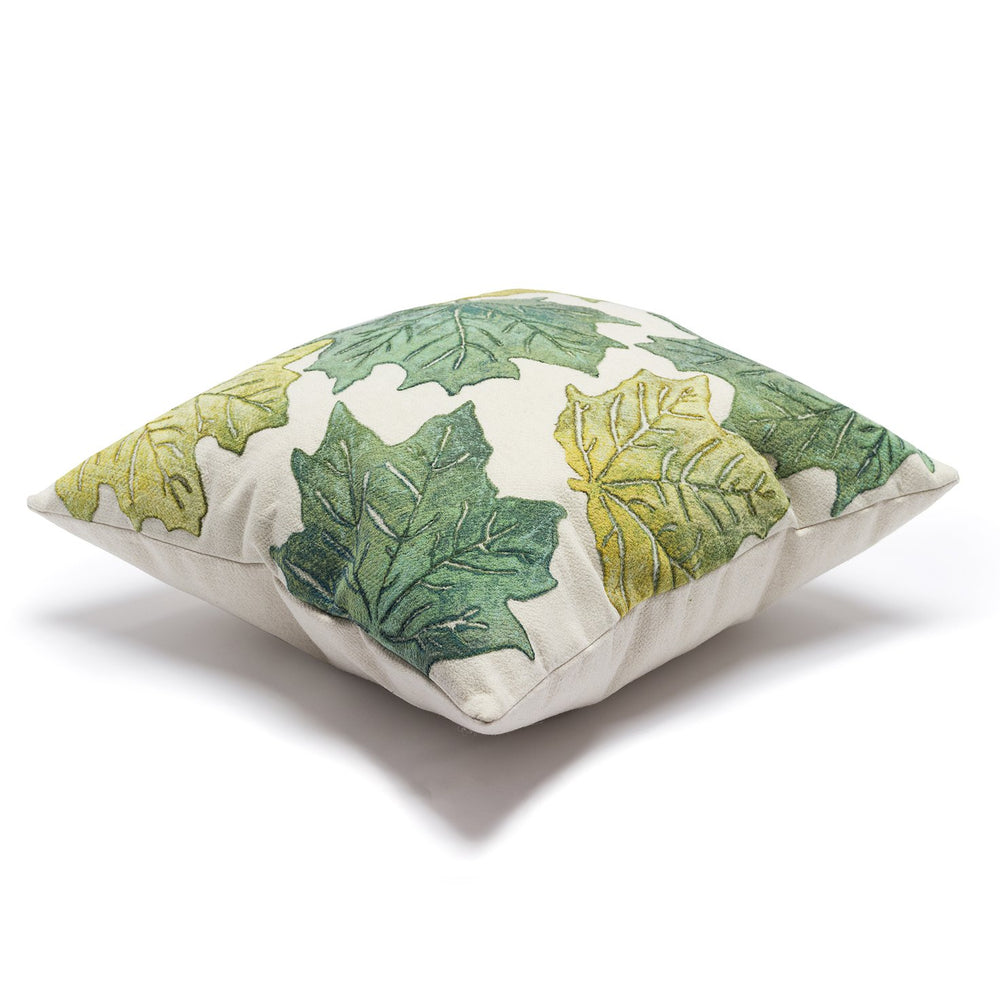 Trans Ocean Liora Manne Visions Iv Leaf Toss Indoor/Outdoor Pillow - Durable, Colorful Botanical Accent Decor Green Polyester 7sd2s505716