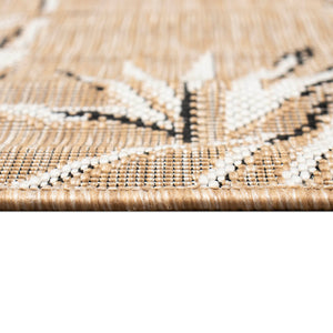 Trans Ocean Liora Manne Carmel Botanical Leaf Indoor/Outdoor Area Rug With Elegant Bamboo Border Design Tan Polypropylene,Polyester Cred8848812