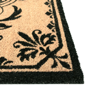 Trans Ocean Liora Manne Dwell Vine Outdoor Mat - Elegant Floral Design With Traditional Borders For Entryways Black Coir Pile Dwl24900448m
