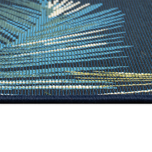 Trans Ocean Liora Esencia Palm Border Indoor/Outdoor Non-slip Mat With Tropical Botanical Design For Serenity Navy Polypropylene,Polyester Ecn23815133