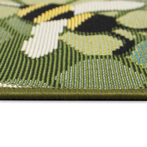 Trans Ocean Liora Manne Esencia Bee Free Indoor/Outdoor Mat - Whimsical Bees On Vibrant Mosaic Background Green Polypropylene,Polyester Ecnr5958506