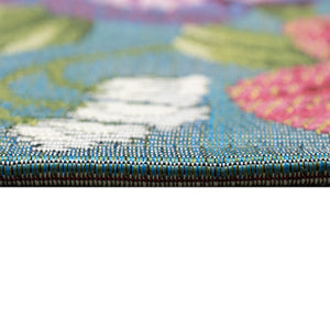 Trans Ocean Liora Manne Esencia Secret Garden Mat - Vibrant Botanical Design For Indoor/Outdoor Spaces Blue Polypropylene,Polyester Ecn23958904