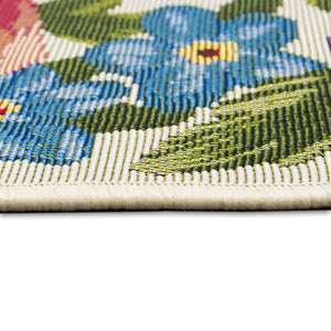 Trans Ocean Liora Manne Esencia Secret Garden Mat - Vibrant Botanical Design For Indoor/Outdoor Spaces Ivory Polypropylene,Polyester Ecn23958912