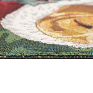 Trans Ocean Liora Manne Esencia Indoor/Outdoor Whimsical Dog Mat - Adorable Puppy In Santa Hat Design Green Polypropylene,Polyester Ecn23964016