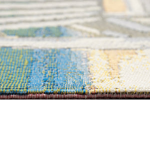 Trans Ocean Liora Manne Esencia Santa Siesta Indoor/Outdoor Mat - Whimsical Beach Scene For Holiday Cheer Blue Polypropylene,Polyester Ecn34964104