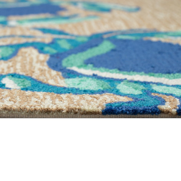 Trans Ocean Liora Manne Frontporch Crabs Indoor/Outdoor Mat - Coastal Charm With Playful Design For Beach Lovers Blue Polyester,Acrylic Ftp23140403