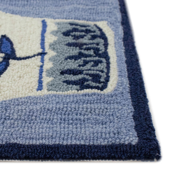 Trans Ocean Liora Manne Frontporch Ginger Jars Indoor/Outdoor Rug - Vibrant Floral Design For Any Space Blue Polyester,Acrylic Ftp23241003