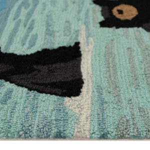 Trans Ocean Liora Manne Frontporch Bathing Bears Rug - Charming Indoor/Outdoor Mat For Nature Lovers' Spaces Blue Polyester,Acrylic Ftp34434003