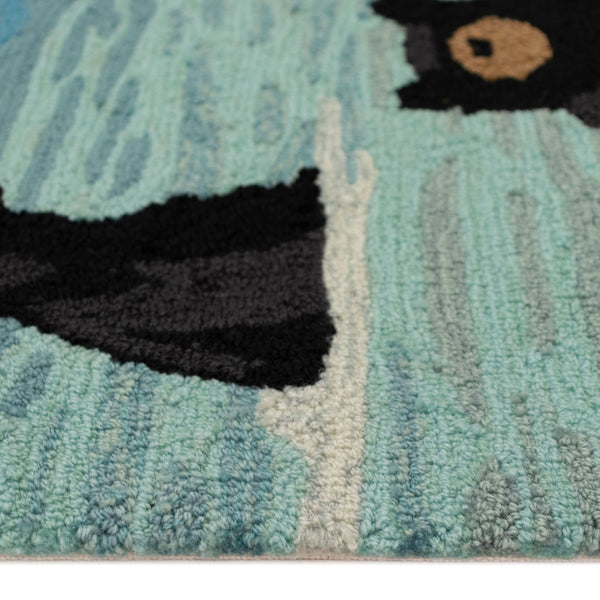 Trans Ocean Liora Manne Frontporch Bathing Bears Rug - Charming Indoor/Outdoor Mat For Nature Lovers' Spaces Blue Polyester,Acrylic Ftp34434003
