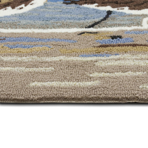 Trans Ocean Liora Manne Frontporch Coastal Sandpipers Indoor/Outdoor Area Rug – Beachy Vibes For Any Space Blue Polyester,Acrylic Ftp34462703