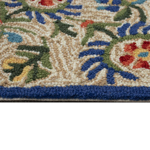 Trans Ocean Liora Manne Frontporch Flora Bee Indoor/Outdoor Rug - Vibrant Garden Design With Queen Bee Artistry Natural Polyester,Acrylic Ftp34463822