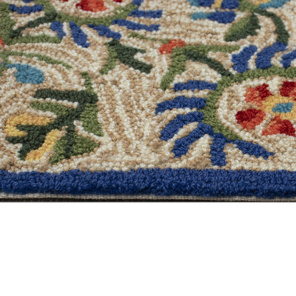 Trans Ocean Liora Manne Frontporch Flora Bee Indoor/Outdoor Rug - Vibrant Garden Design With Queen Bee Artistry Natural Polyester,Acrylic Ftp34463822