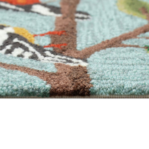 Trans Ocean Liora Manne Frontporch Indoor/Outdoor Rug - Charming Birds On Branch Design For Any Space Blue Polyester,Acrylic Ftp23467103