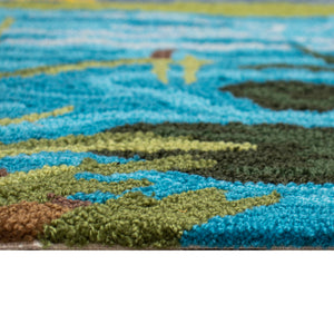 Trans Ocean Liora Manne Frontporch Egret Indoor/Outdoor Mat - Durable, Hand-tufted Rug With Marsh Scene Design Blue Polyester,Acrylic Ftp23472403