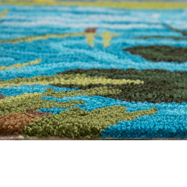 Trans Ocean Liora Manne Frontporch Egret Indoor/Outdoor Mat - Durable, Hand-tufted Rug With Marsh Scene Design Blue Polyester,Acrylic Ftp23472403