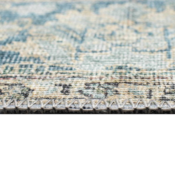 Trans Ocean Liora Manne Inspirations Heriz Indoor Area Rug - Distressed Medallion Design For Elegant Spaces Blue Polyester Isp45111203