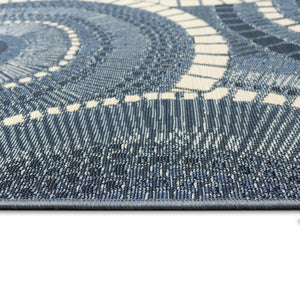 Trans Ocean Liora Manne Marina Circles Pillow - Contemporary Geometric Design For Indoor/Outdoor Elegance Blue Polypropylene,Polyester Mna58803504