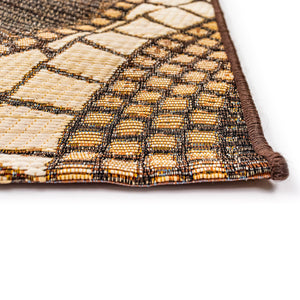 Trans Ocean Liora Manne Marina Circles Pillow - Contemporary Geometric Design For Indoor/Outdoor Elegance Brown Polypropylene,Polyester Mna34803519