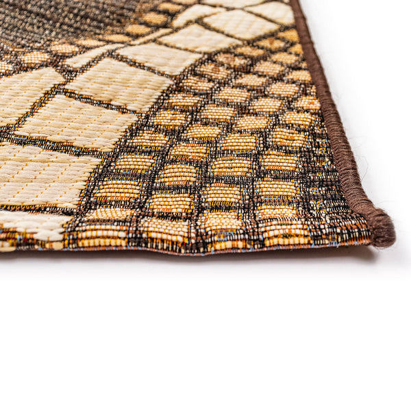 Trans Ocean Liora Manne Marina Circles Pillow - Contemporary Geometric Design For Indoor/Outdoor Elegance Brown Polypropylene,Polyester Mna34803519