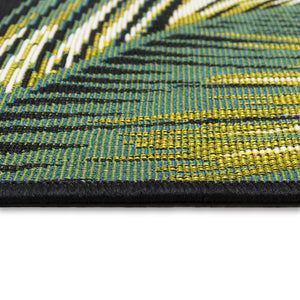 Trans Ocean Liora Manne Marina Palm Border Area Rug - Stylish Indoor/Outdoor Transitional Botanical Design Black Polypropylene,Polyester Mna45815148