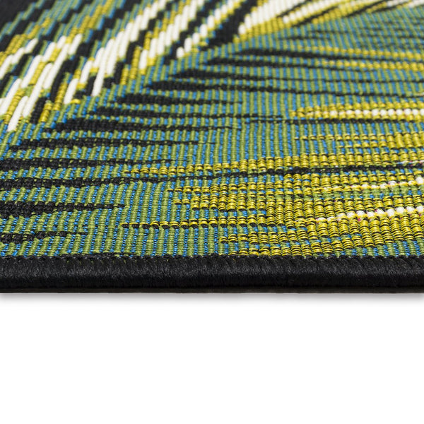 Trans Ocean Liora Manne Marina Palm Border Area Rug - Stylish Indoor/Outdoor Transitional Botanical Design Black Polypropylene,Polyester Mna45815148