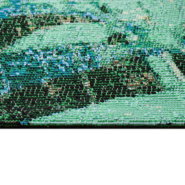 Trans Ocean Liora Manne Marina Leaves Area Rug - Vibrant Tropical Design For Indoor/Outdoor Spaces, 4'10" X 7'6" Blue Polypropylene,Polyester Mna58818703