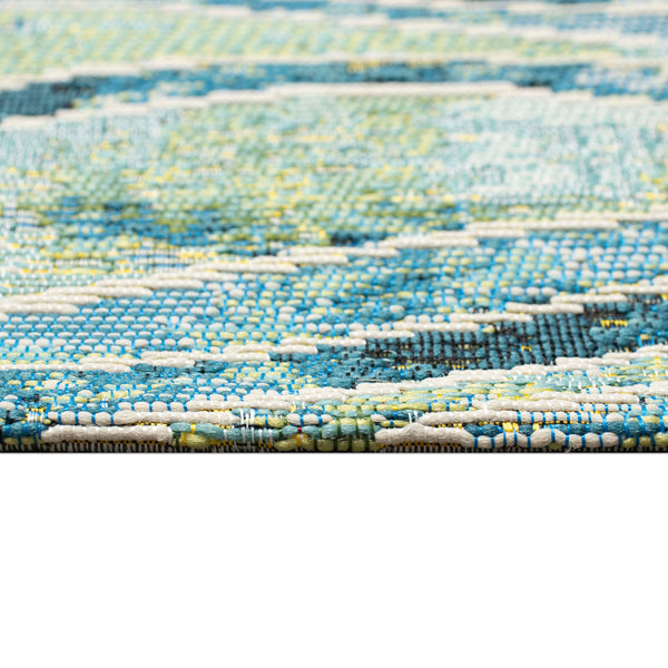 Trans Ocean Liora Manne Wave Indoor/Outdoor Area Rug - Contemporary Abstract Design In Soothing Blue Hues Blue Polypropylene,Polyester Mna45966204