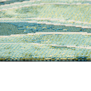 Trans Ocean Liora Manne Wave Indoor/Outdoor Area Rug - Contemporary Abstract Design In Soothing Blue Hues Green Polypropylene,Polyester Mnar8966206