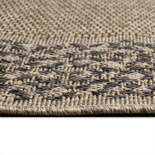 Trans Ocean Liora Manne Monaco Leopard Border Area Rug - Stylish Indoor/Outdoor Flatweave With Animal Print Design Natural Polypropylene Moc45628212