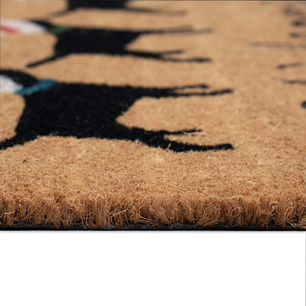Trans Ocean Liora Manne Natura Three Dogs Holiday Outdoor Mat - Festive Welcome Decor For Pet Lovers 1'6"X2'6" Natural Coir Ntr12206712