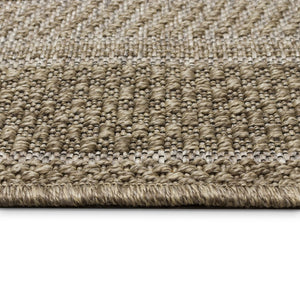 Trans Ocean Liora Manne Orly Power Loomed Geometric Area Rug For Indoor/Outdoor With Textured Border Design Natural Polypropylene Olyr8648412