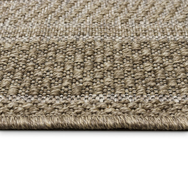 Trans Ocean Liora Manne Orly Power Loomed Geometric Area Rug For Indoor/Outdoor With Textured Border Design Natural Polypropylene Olyr8648412